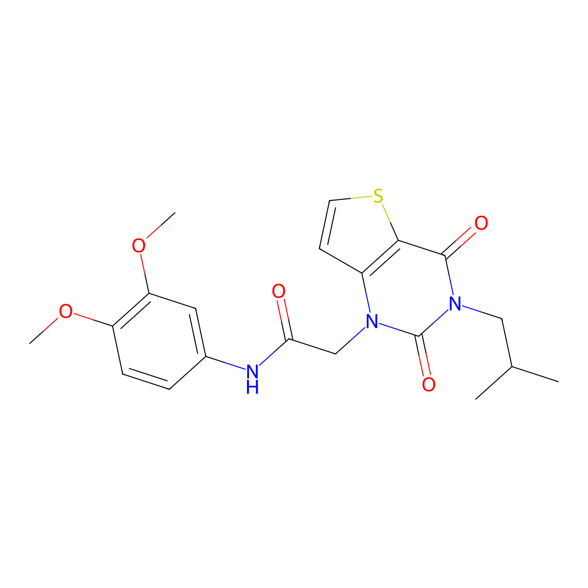 N-(3,4-dimethoxyphenyl)-2-[3-(2-methylpropyl)-2,4-dioxo-3,4-dihydrothieno[3,2-d]pyrimidin-1(2H)-yl]acetamide molecular structure, CAS 1260991-08-9