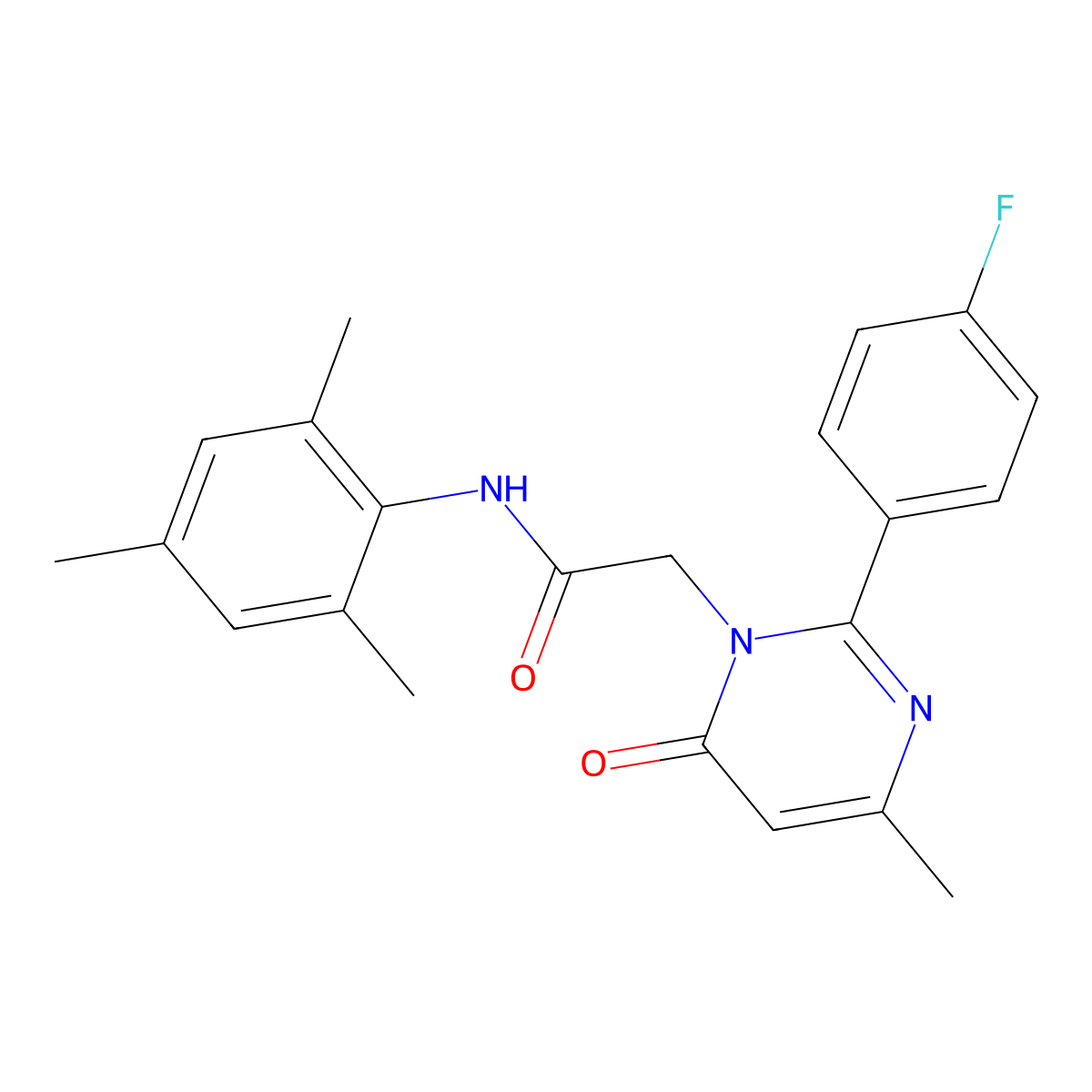 2-[2-(4-fluorophenyl)-4-methyl-6-oxopyrimidin-1(6H)-yl]-N-mesitylacetamide molecular structure, CAS 1260991-44-3