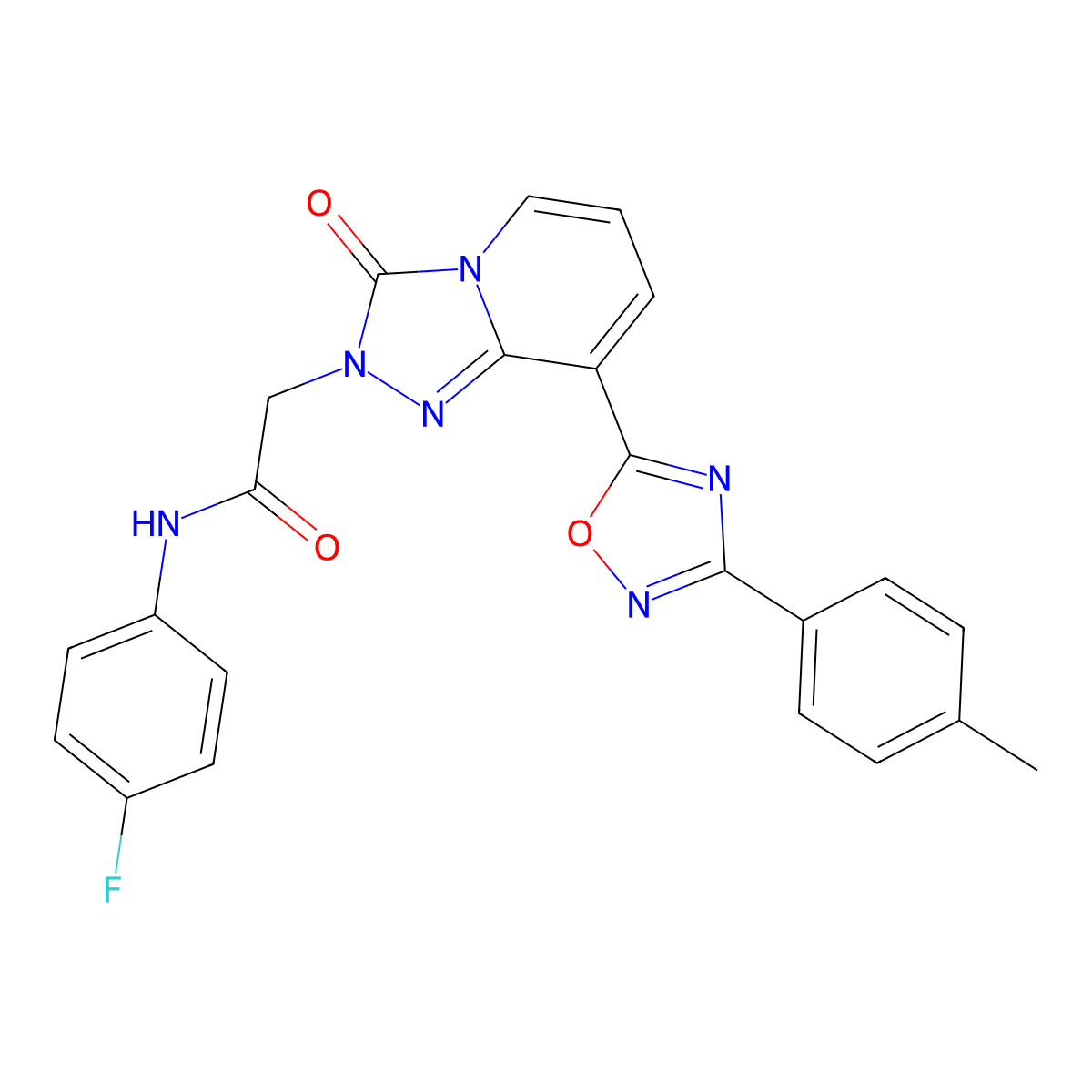 N-(4-fluorophenyl)-2-{8-[3-(4-methylphenyl)-1,2,4-oxadiazol-5-yl]-3-oxo[1,2,4]triazolo[4,3-a]pyridin-2(3H)-yl}acetamide molecular structure, CAS 1260992-69-5