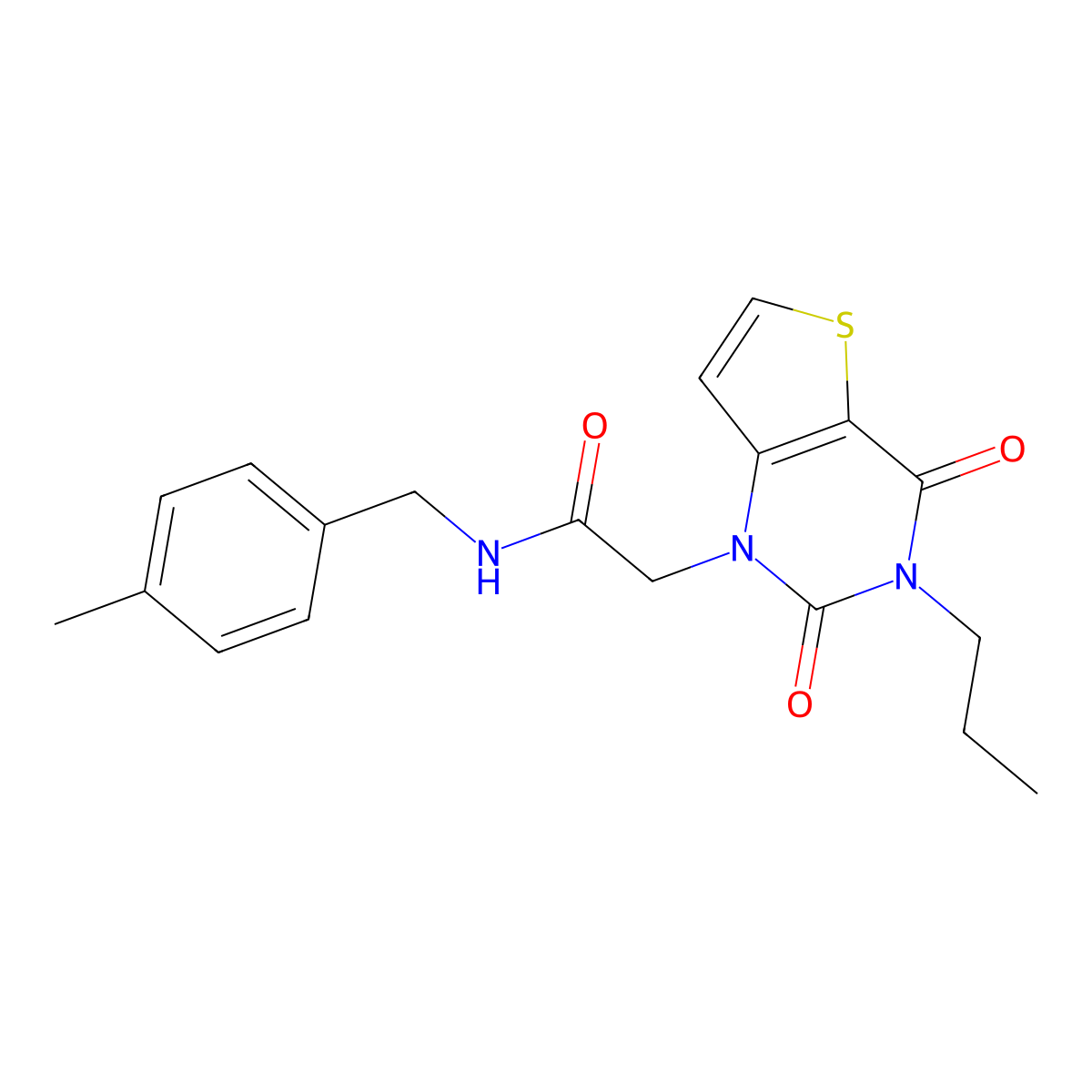 2-(2,4-dioxo-3-propyl-3,4-dihydrothieno[3,2-d]pyrimidin-1(2H)-yl)-N-(4-methylbenzyl)acetamide molecular structure, CAS 1260992-74-2