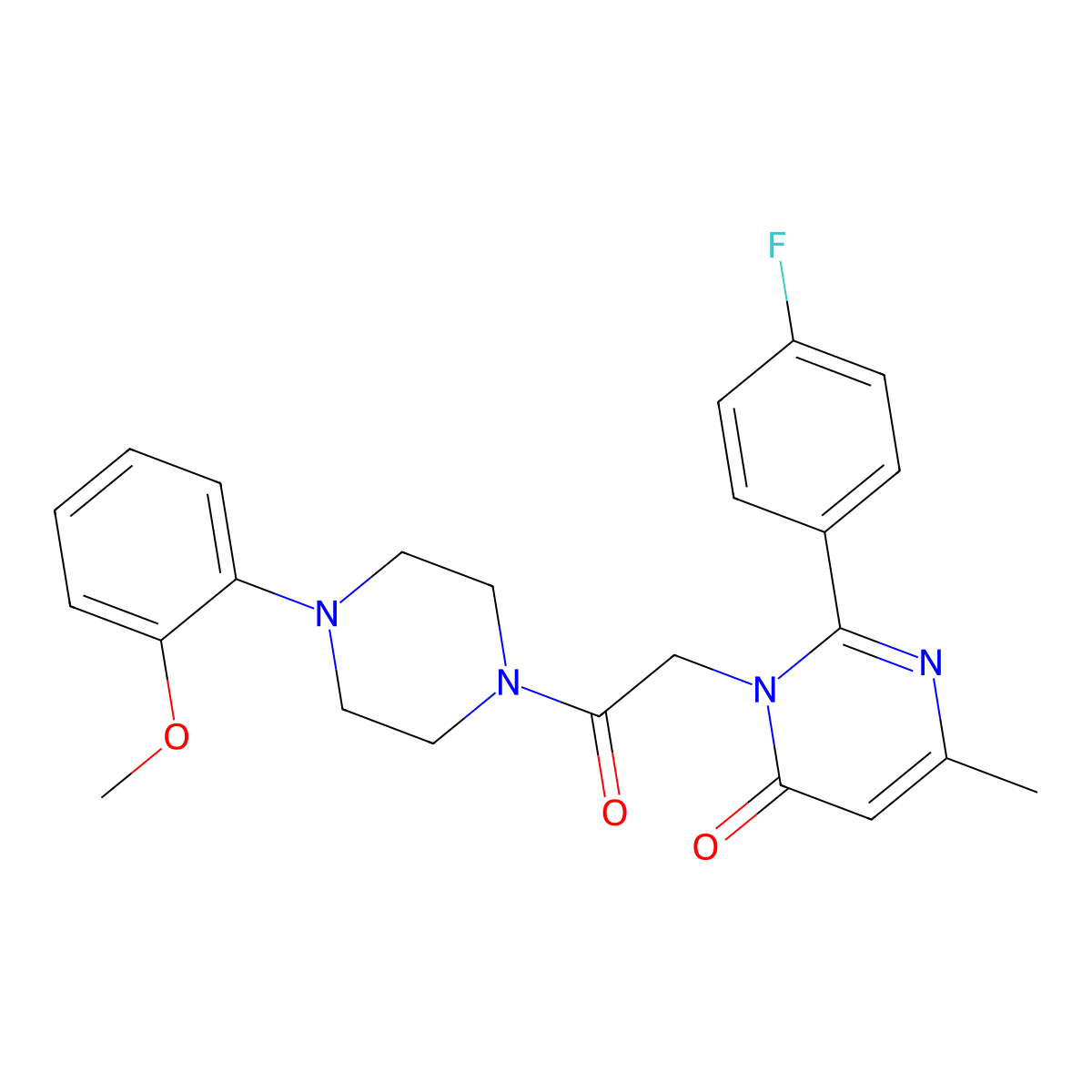 2-(4-fluorophenyl)-3-{2-[4-(2-methoxyphenyl)piperazin-1-yl]-2-oxoethyl}-6-methylpyrimidin-4(3H)-one molecular structure, CAS 1260992-93-5