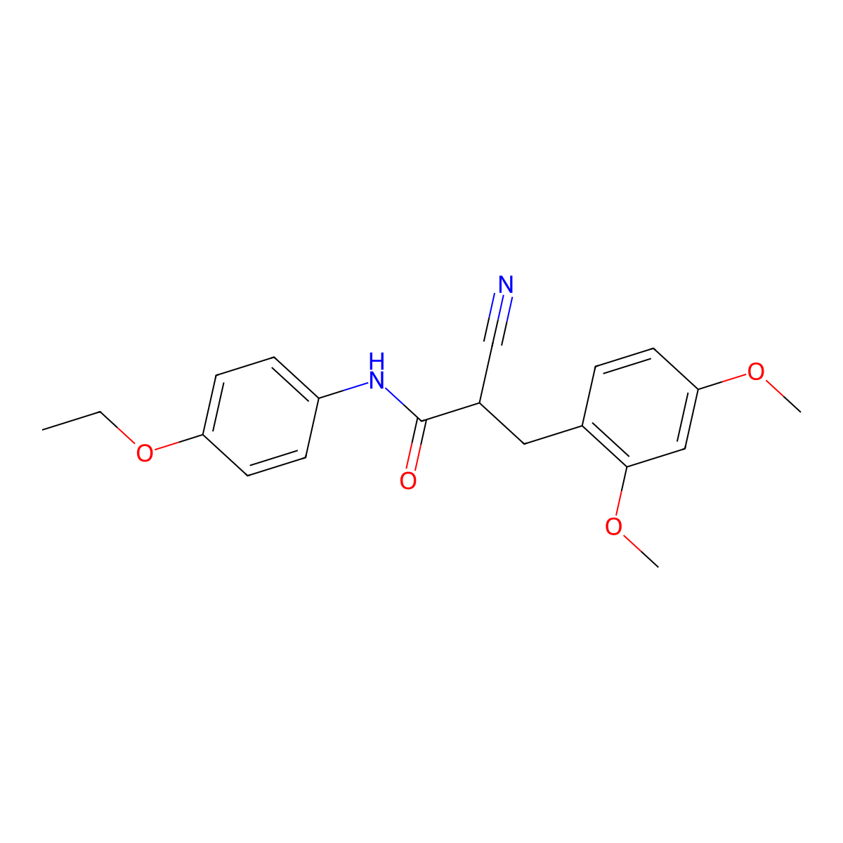 2-cyano-3-(2,4-dimethoxyphenyl)-N-(4-ethoxyphenyl)propanamide molecular structure, CAS 1260993-33-6