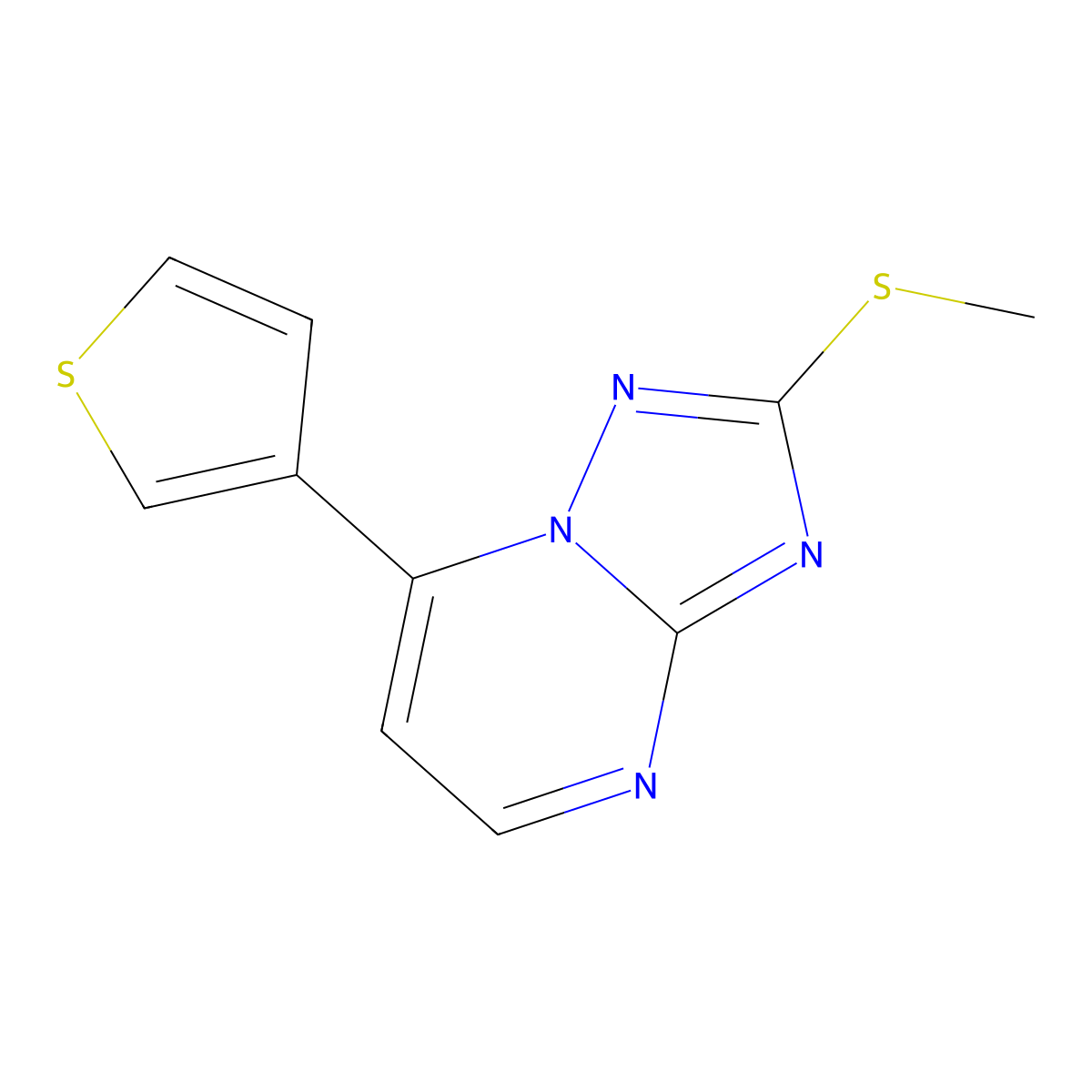 2-(Methylsulfanyl)-7-(thiophen-3-yl)[1,2,4]triazolo[1,5-a]pyrimidine molecular structure, CAS 1260993-87-0