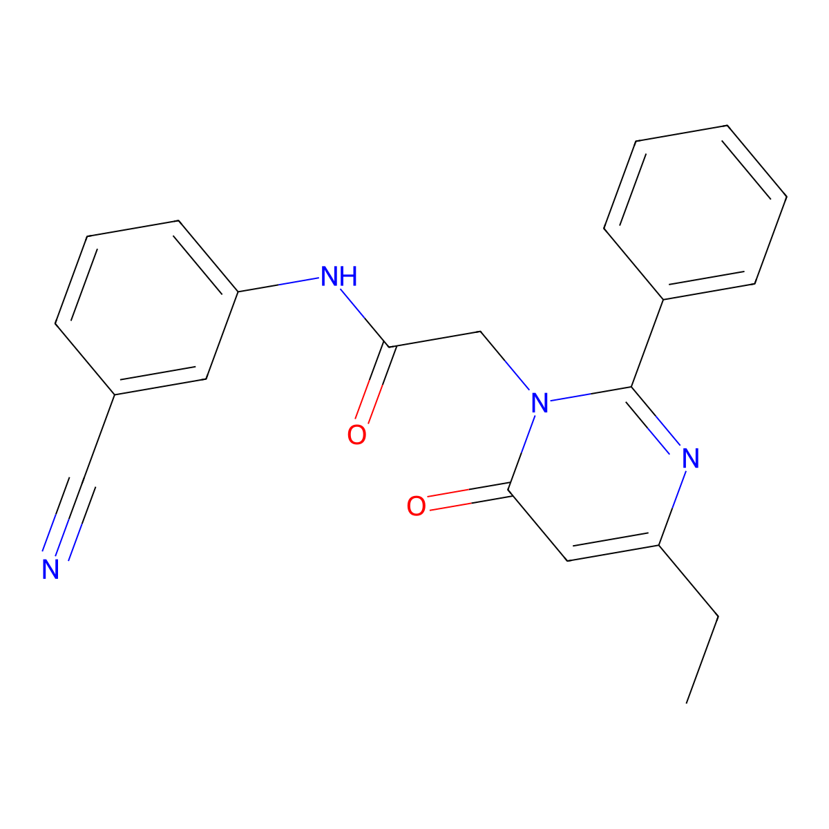 N-(3-cyanophenyl)-2-(4-ethyl-6-oxo-2-phenylpyrimidin-1(6H)-yl)acetamide molecular structure, CAS 1260995-13-8
