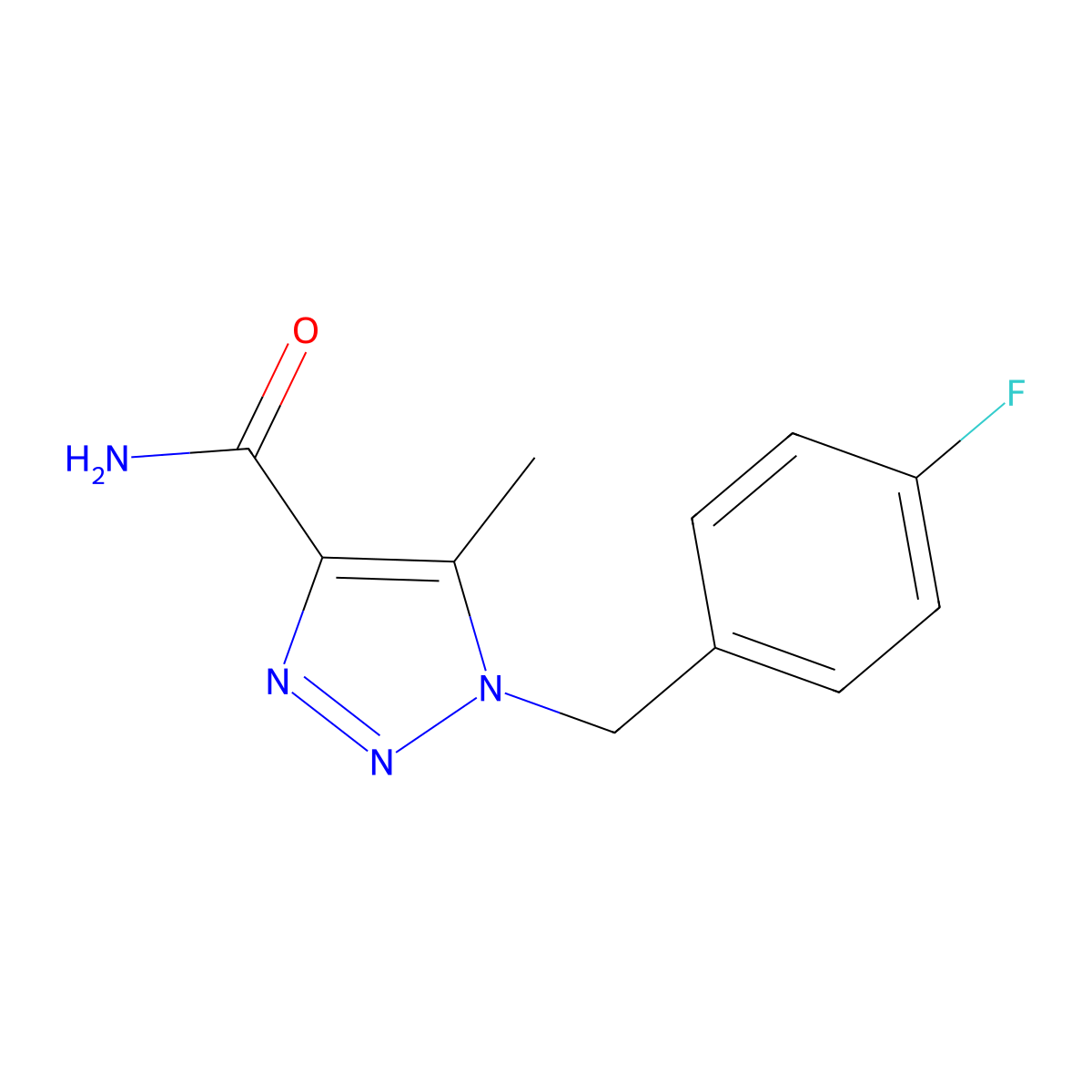 1-(4-fluorobenzyl)-5-methyl-1H-1,2,3-triazole-4-carboxamide molecular structure, CAS 1260995-90-1