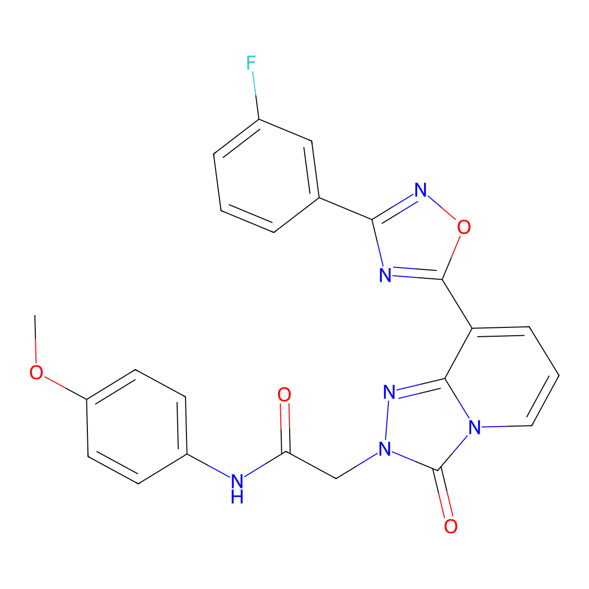 2-{8-[3-(3-fluorophenyl)-1,2,4-oxadiazol-5-yl]-3-oxo[1,2,4]triazolo[4,3-a]pyridin-2(3H)-yl}-N-(4-methoxyphenyl)acetamide molecular structure, CAS 1260996-03-9