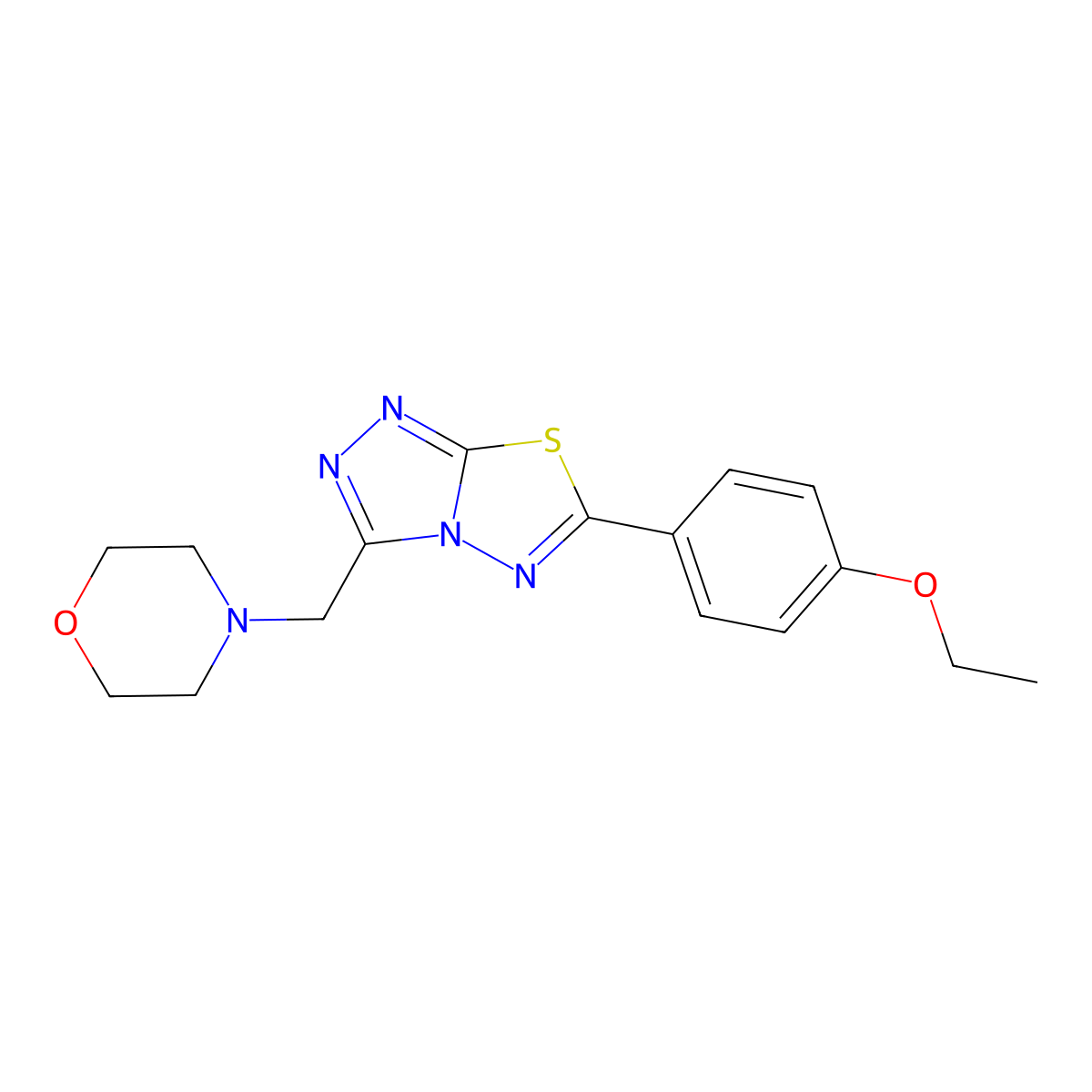 6-(4-Ethoxyphenyl)-3-(morpholin-4-ylmethyl)[1,2,4]triazolo[3,4-b][1,3,4]thiadiazole molecular structure, CAS 1260997-01-0