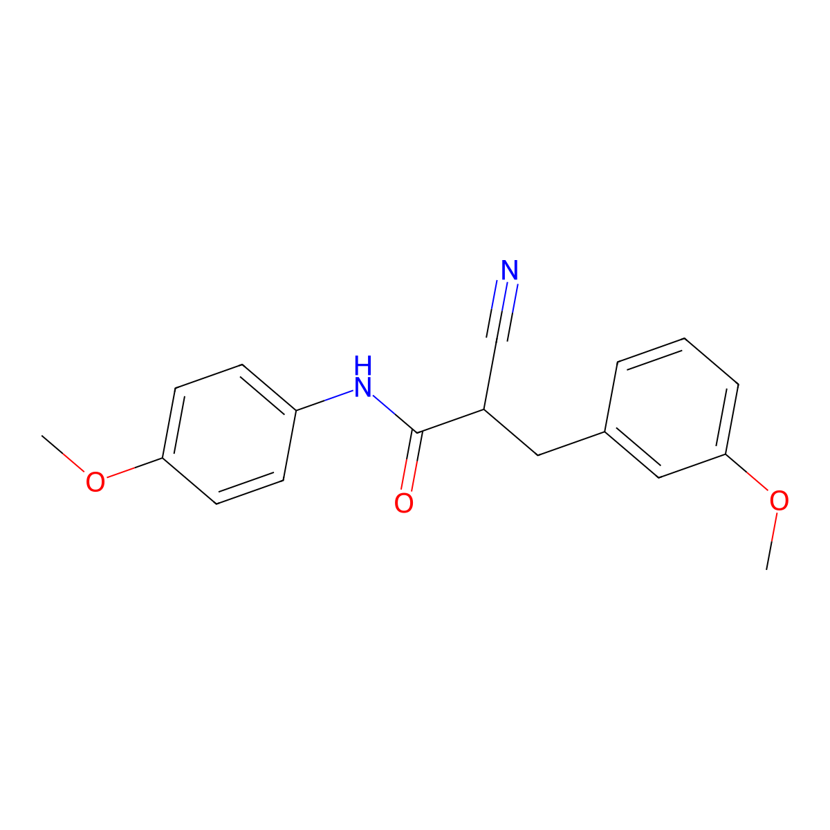 2-cyano-3-(3-methoxyphenyl)-N-(4-methoxyphenyl)propanamide molecular structure, CAS 1260997-20-3