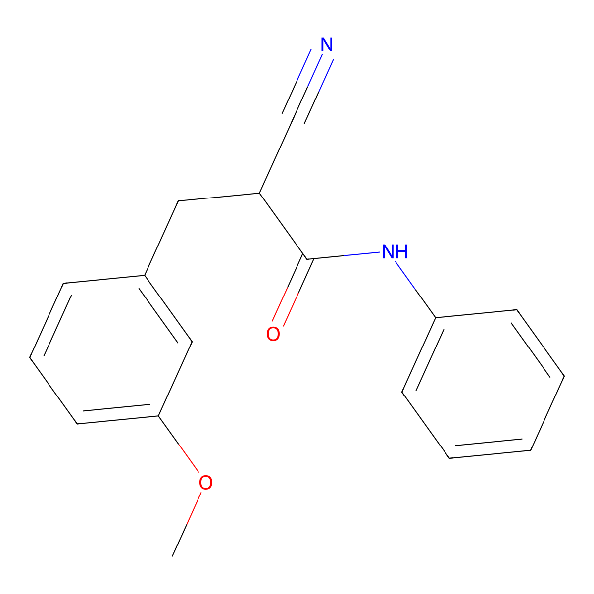 2-cyano-3-(3-methoxyphenyl)-N-phenylpropanamide molecular structure, CAS 1260997-31-6