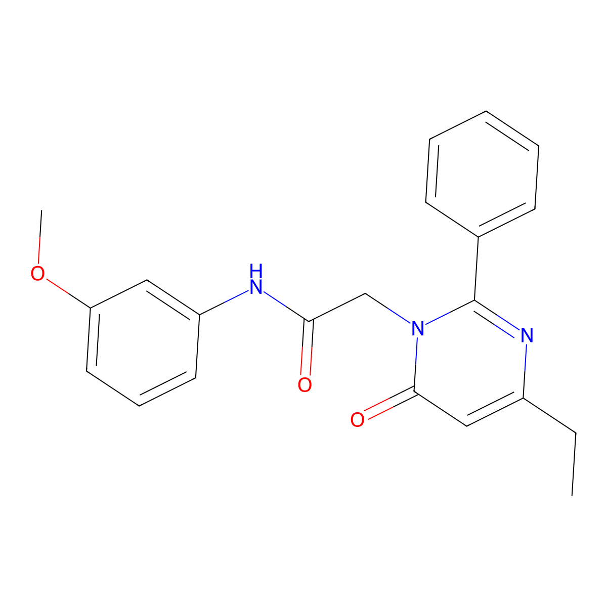 2-(4-ethyl-6-oxo-2-phenylpyrimidin-1(6H)-yl)-N-(3-methoxyphenyl)acetamide molecular structure, CAS 1260998-07-9