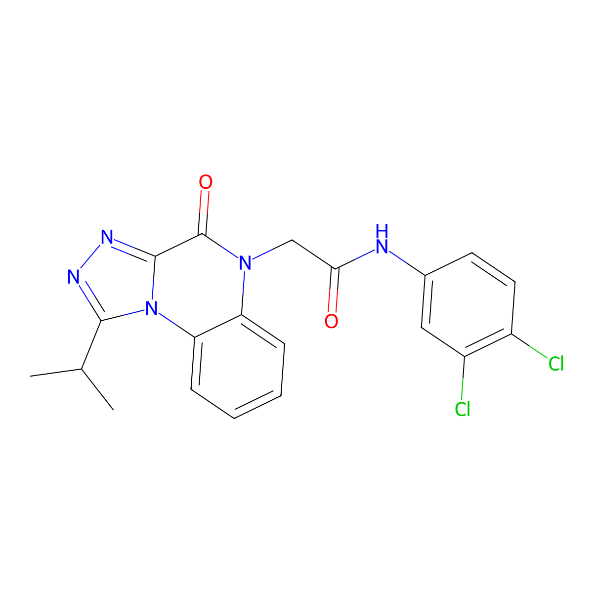 N-(3,4-dichlorophenyl)-2-[4-oxo-1-(propan-2-yl)[1,2,4]triazolo[4,3-a]quinoxalin-5(4H)-yl]acetamide molecular structure, CAS 1260998-73-9