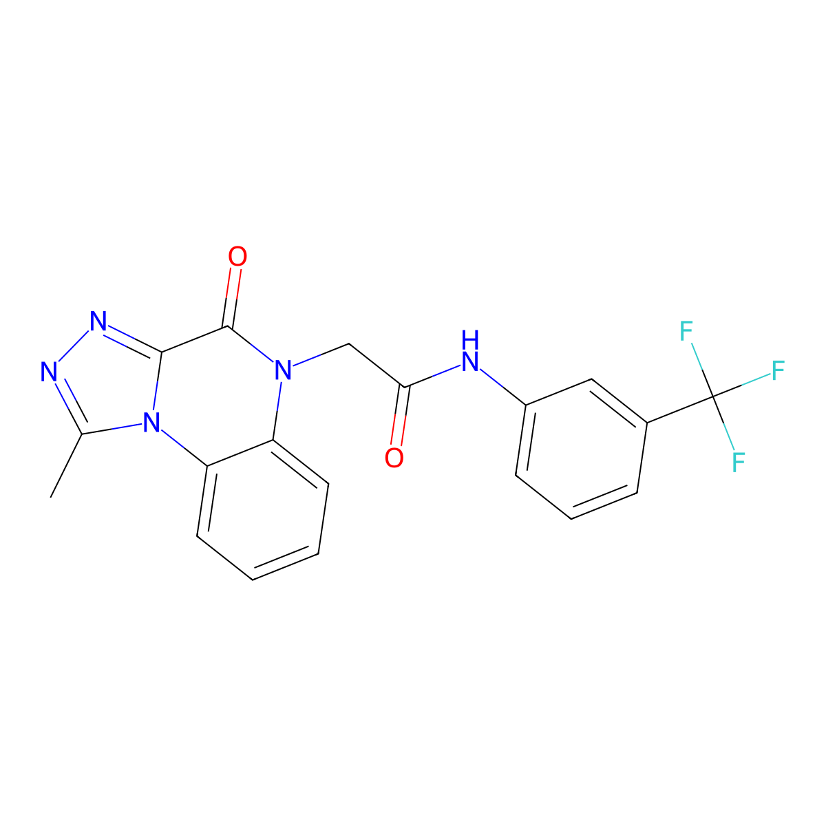 2-(1-methyl-4-oxo[1,2,4]triazolo[4,3-a]quinoxalin-5(4H)-yl)-N-[3-(trifluoromethyl)phenyl]acetamide molecular structure, CAS 1260998-80-8