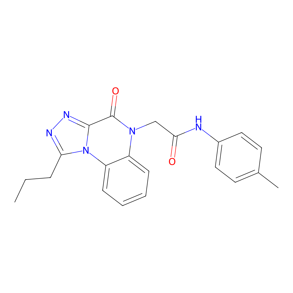N-(4-methylphenyl)-2-(4-oxo-1-propyl[1,2,4]triazolo[4,3-a]quinoxalin-5(4H)-yl)acetamide molecular structure, CAS 1260999-05-0