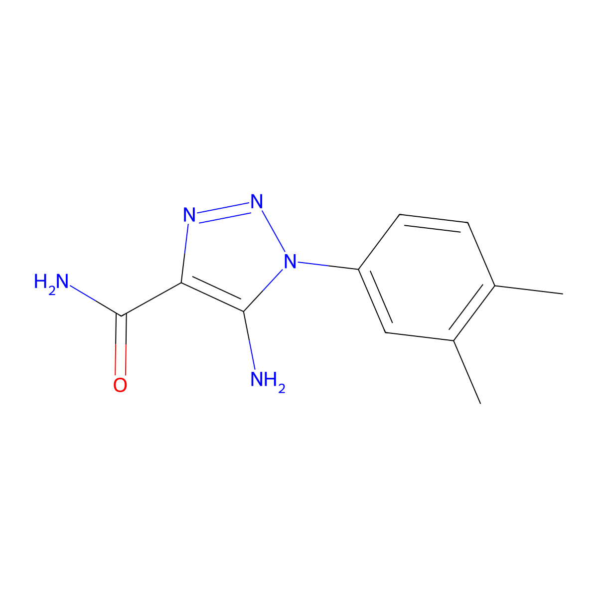 5-amino-1-(3,4-dimethylphenyl)-1H-1,2,3-triazole-4-carboxamide molecular structure, CAS 1261000-17-2