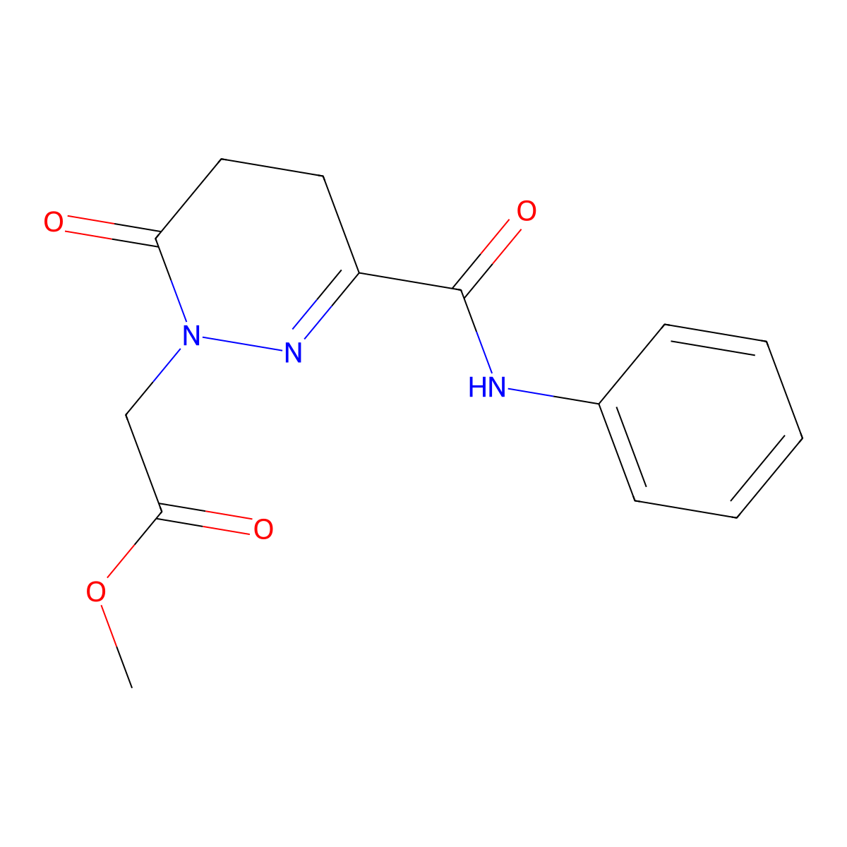 methyl [3-(anilinocarbonyl)-6-oxo-5,6-dihydropyridazin-1(4H)-yl]acetate molecular structure, CAS 1261000-87-6