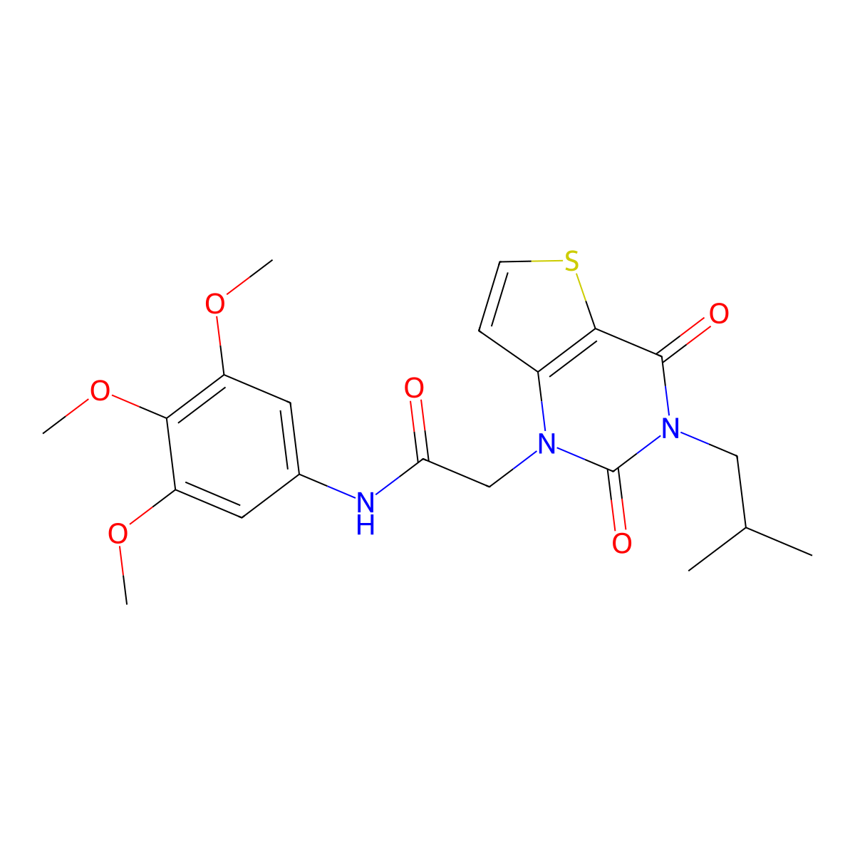 2-[3-(2-methylpropyl)-2,4-dioxo-3,4-dihydrothieno[3,2-d]pyrimidin-1(2H)-yl]-N-(3,4,5-trimethoxyphenyl)acetamide molecular structure, CAS 1261001-04-0