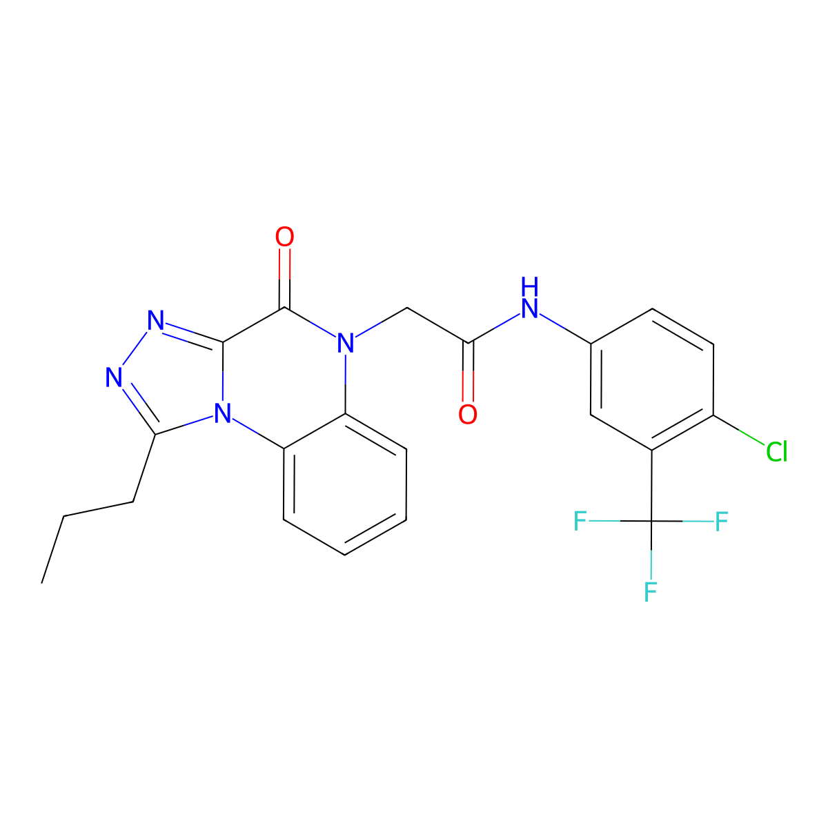 N-[4-chloro-3-(trifluoromethyl)phenyl]-2-(4-oxo-1-propyl[1,2,4]triazolo[4,3-a]quinoxalin-5(4H)-yl)acetamide molecular structure, CAS 1261001-43-7