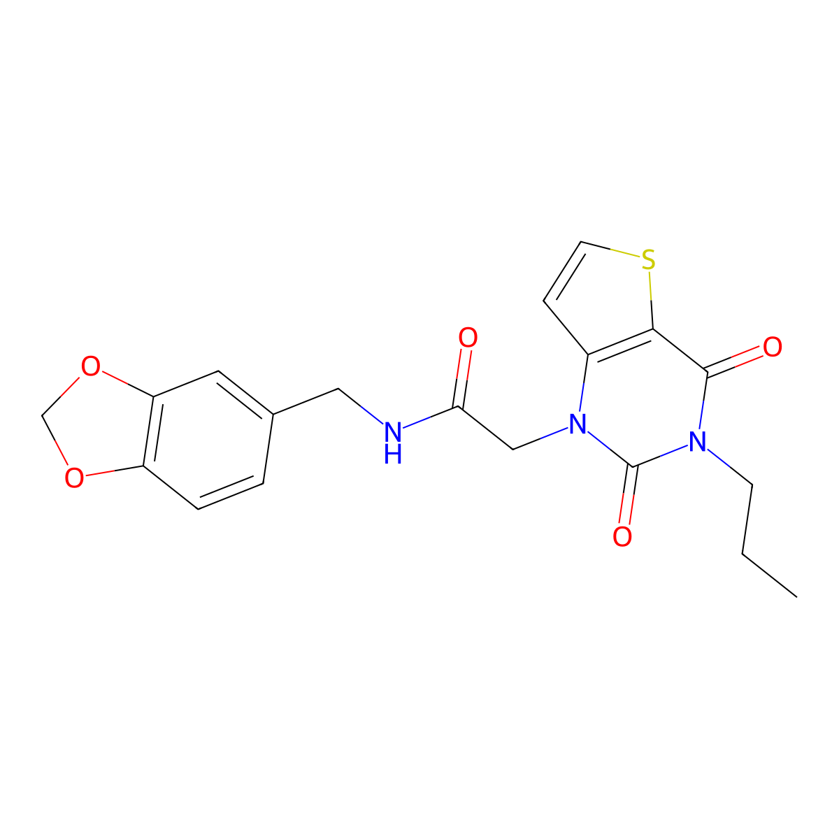 N-(1,3-benzodioxol-5-ylmethyl)-2-(2,4-dioxo-3-propyl-3,4-dihydrothieno[3,2-d]pyrimidin-1(2H)-yl)acetamide molecular structure, CAS 1261001-94-8