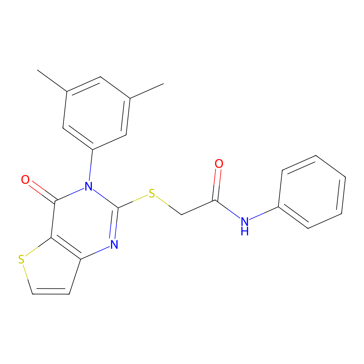2-{[3-(3,5-dimethylphenyl)-4-oxo-3,4-dihydrothieno[3,2-d]pyrimidin-2-yl]sulfanyl}-N-phenylacetamide molecular structure, CAS 1261002-47-4