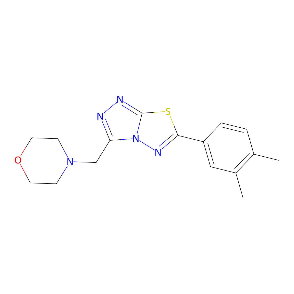 6-(3,4-Dimethylphenyl)-3-(morpholin-4-ylmethyl)[1,2,4]triazolo[3,4-b][1,3,4]thiadiazole molecular structure, CAS 1261002-48-5