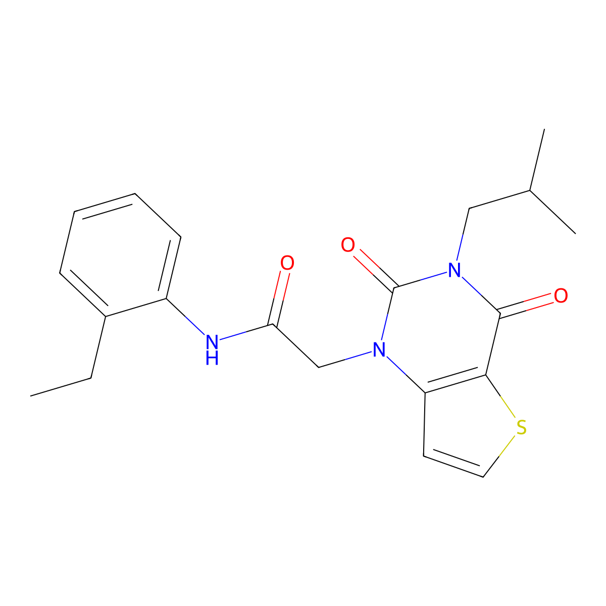 N-(2-ethylphenyl)-2-[3-(2-methylpropyl)-2,4-dioxo-3,4-dihydrothieno[3,2-d]pyrimidin-1(2H)-yl]acetamide molecular structure, CAS 1261002-57-6