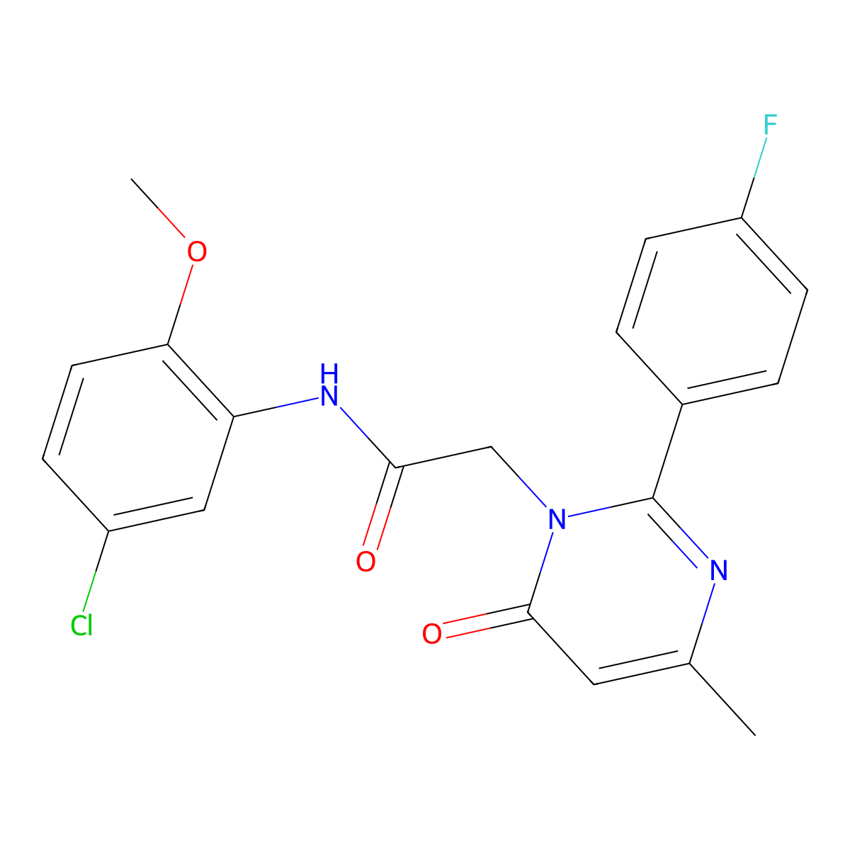N-(5-chloro-2-methoxyphenyl)-2-[2-(4-fluorophenyl)-4-methyl-6-oxopyrimidin-1(6H)-yl]acetamide molecular structure, CAS 1261005-18-8