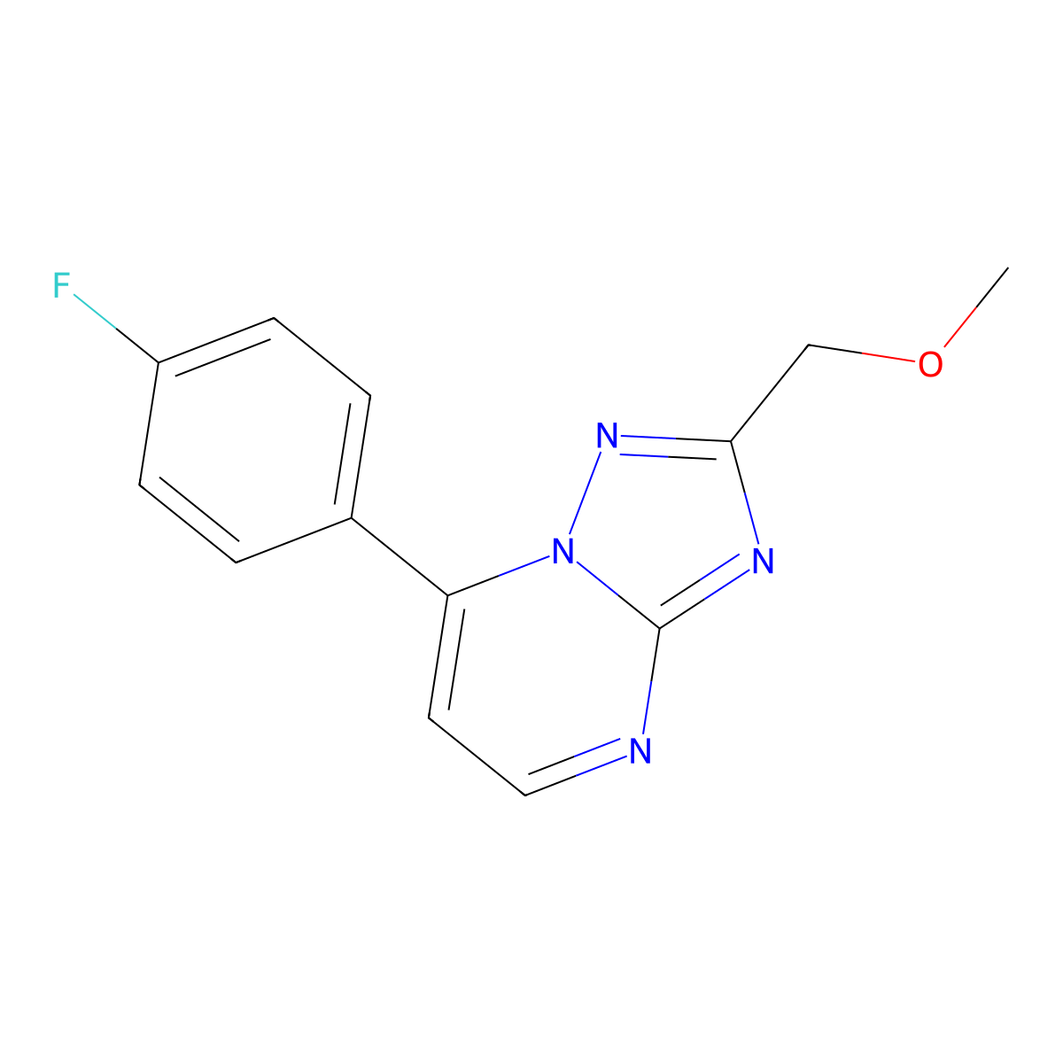 7-(4-Fluorophenyl)-2-(methoxymethyl)[1,2,4]triazolo[1,5-a]pyrimidine molecular structure, CAS 1261005-37-1