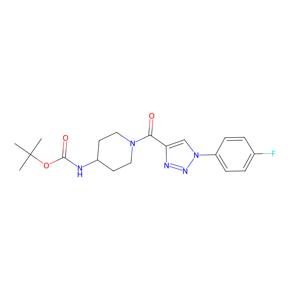 tert-butyl (1-{[1-(4-fluorophenyl)-1H-1,2,3-triazol-4-yl]carbonyl}piperidin-4-yl)carbamate molecular structure, CAS 1261005-71-3