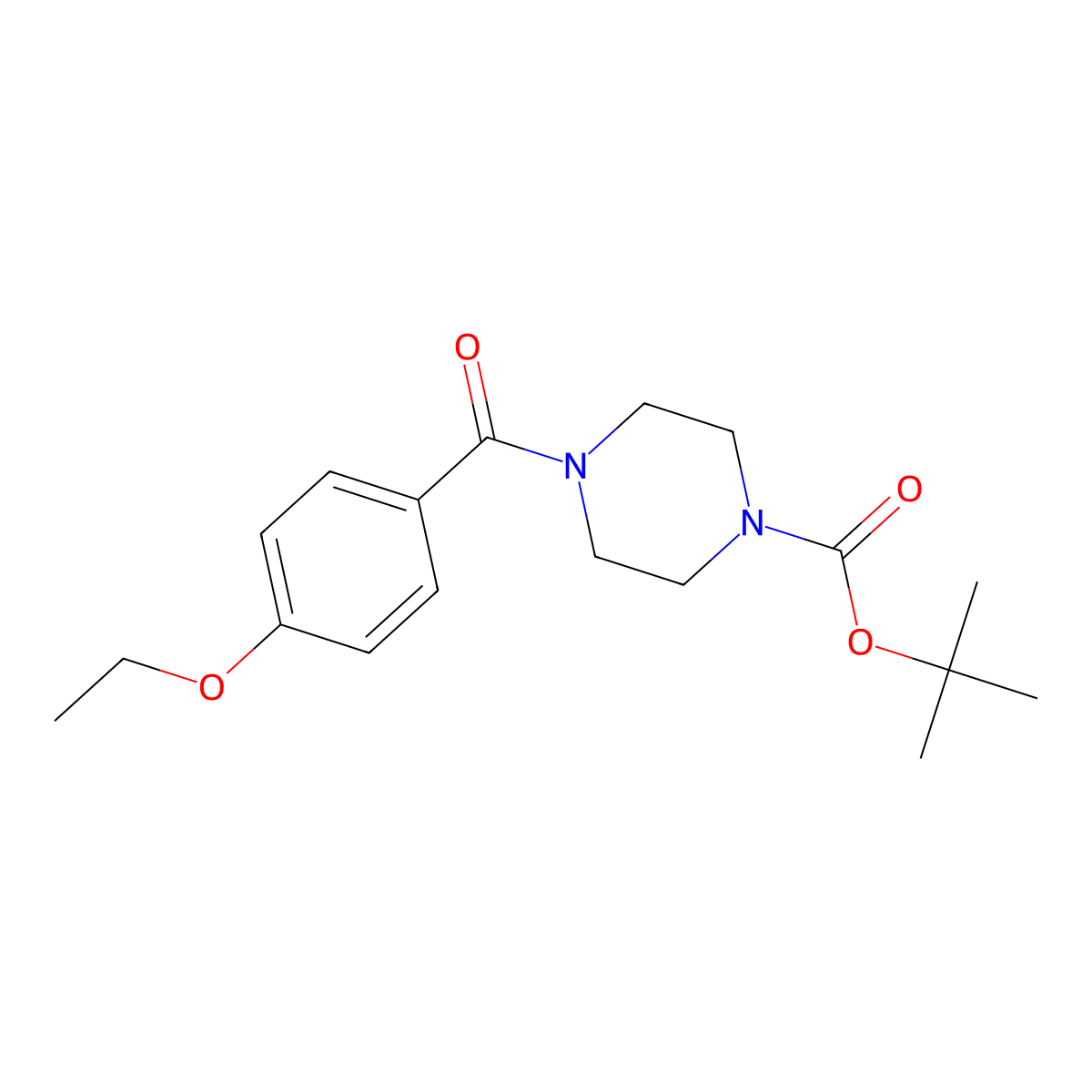 Tert-butyl 4-(4-ethoxybenzoyl)piperazine-1-carboxylate molecular structure, CAS 1261006-66-9