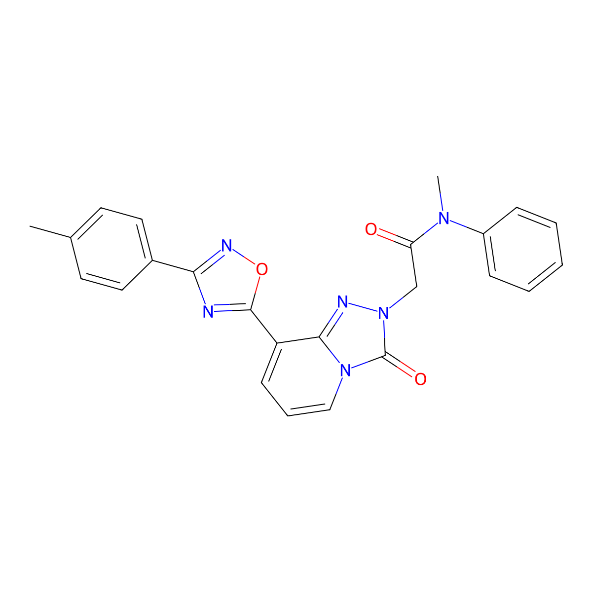 N-methyl-2-{8-[3-(4-methylphenyl)-1,2,4-oxadiazol-5-yl]-3-oxo[1,2,4]triazolo[4,3-a]pyridin-2(3H)-yl}-N-phenylacetamide molecular structure, CAS 1261006-73-8