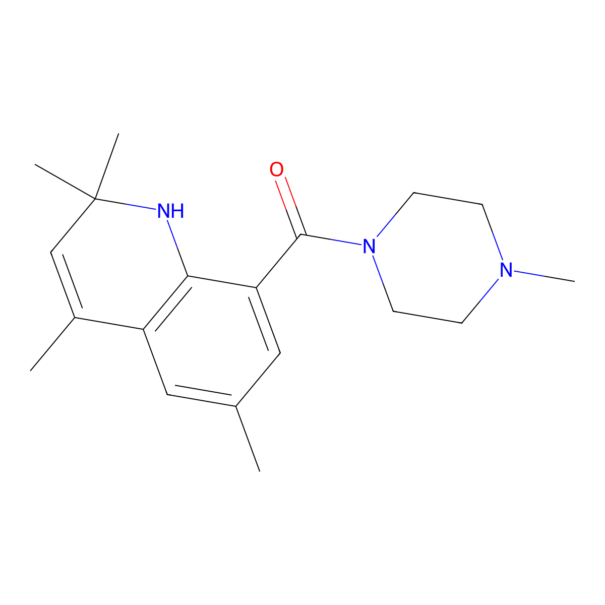 (4-Methylpiperazin-1-yl)(2,2,4,6-tetramethyl-1,2-dihydroquinolin-8-yl)methanone molecular structure, CAS 1261006-81-8