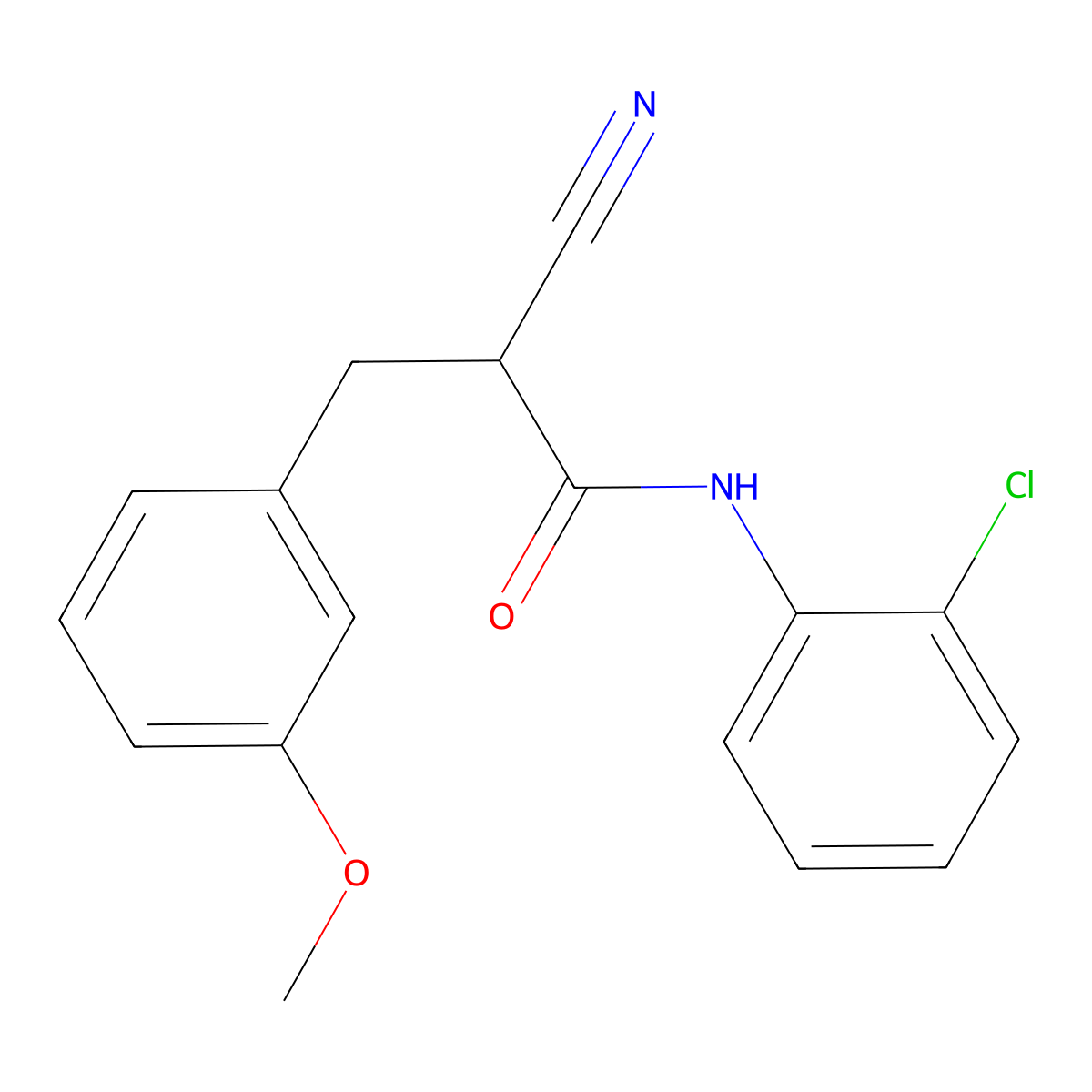 N-(2-chlorophenyl)-2-cyano-3-(3-methoxyphenyl)propanamide molecular structure, CAS 1261007-38-8