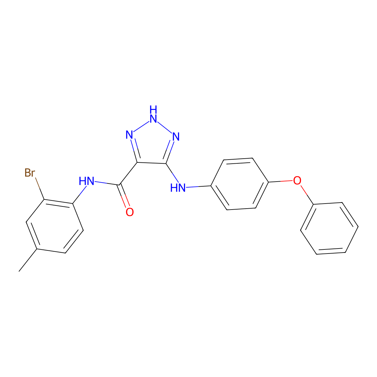 N-(2-bromo-4-methylphenyl)-5-[(4-phenoxyphenyl)amino]-1H-1,2,3-triazole-4-carboxamide molecular structure, CAS 1261007-46-8