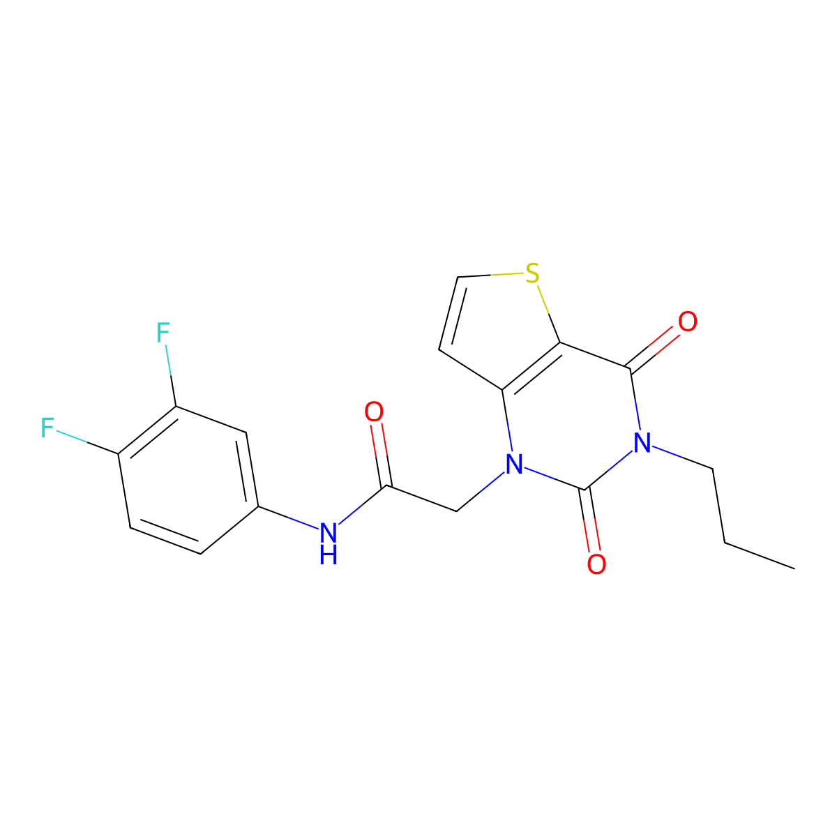 N-(3,4-difluorophenyl)-2-(2,4-dioxo-3-propyl-3,4-dihydrothieno[3,2-d]pyrimidin-1(2H)-yl)acetamide molecular structure, CAS 1261007-55-9