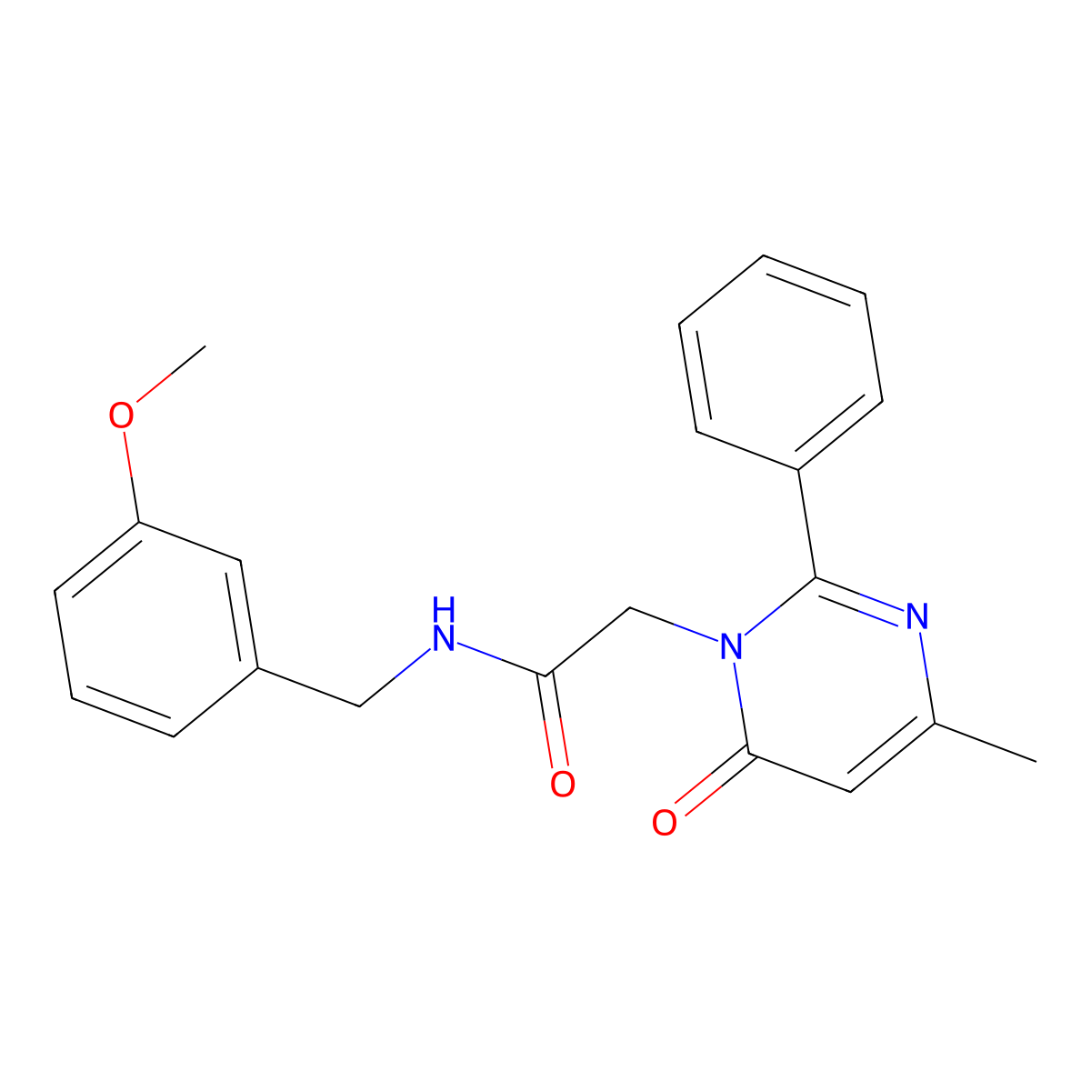 N-(3-methoxybenzyl)-2-(4-methyl-6-oxo-2-phenylpyrimidin-1(6H)-yl)acetamide molecular structure, CAS 1261009-67-9