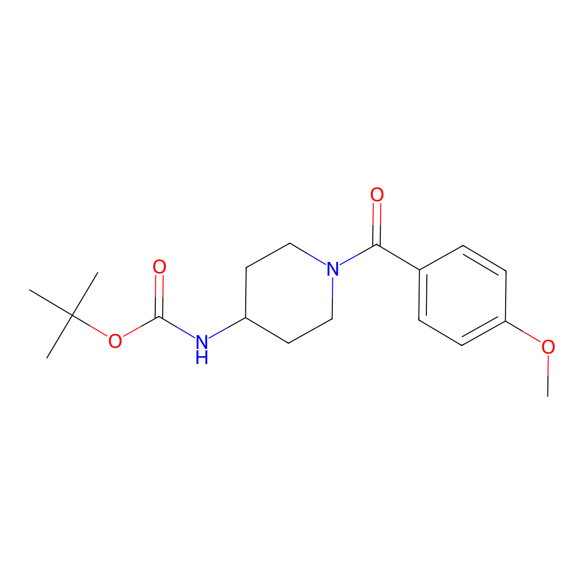 tert-Butyl 1-(4-methoxybenzoyl)piperidin-4-ylcarbamate molecular structure, CAS 1261009-88-4