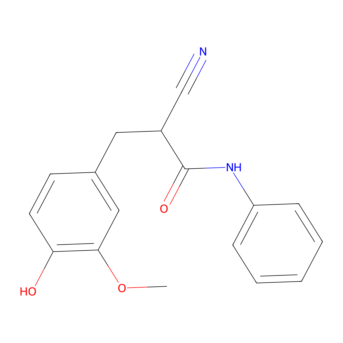 2-cyano-3-(4-hydroxy-3-methoxyphenyl)-N-phenylpropanamide molecular structure, CAS 1261009-97-5