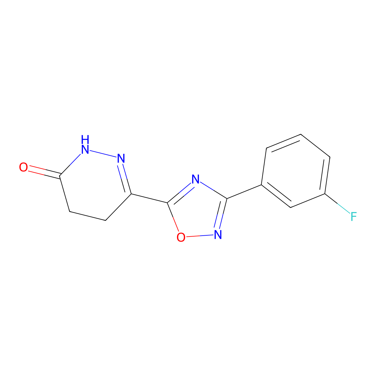 6-[3-(3-fluorophenyl)-1,2,4-oxadiazol-5-yl]-4,5-dihydropyridazin-3(2H)-one molecular structure, CAS 1261010-04-1