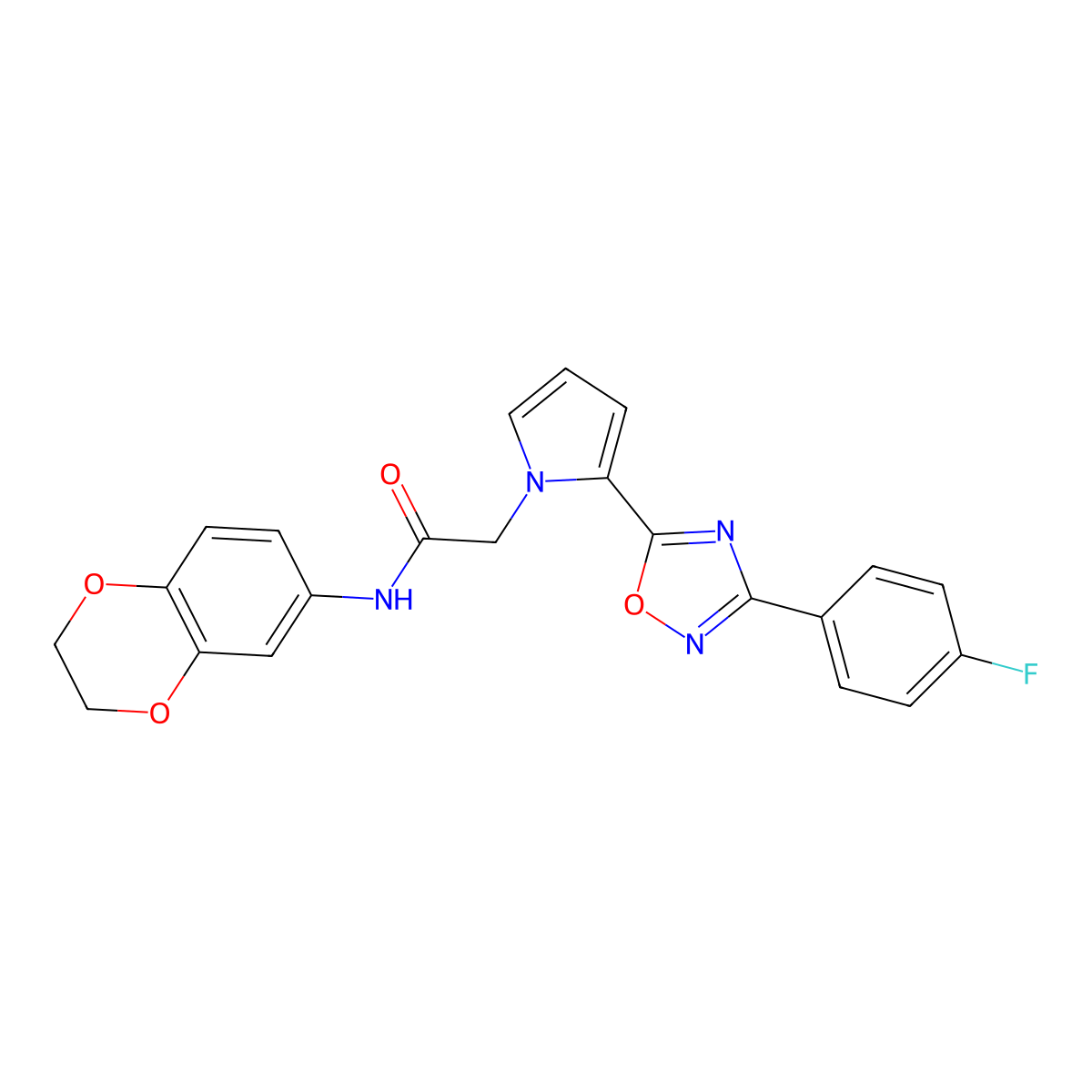 N-(2,3-dihydro-1,4-benzodioxin-6-yl)-2-{2-[3-(4-fluorophenyl)-1,2,4-oxadiazol-5-yl]-1H-pyrrol-1-yl}acetamide molecular structure, CAS 1261010-09-6