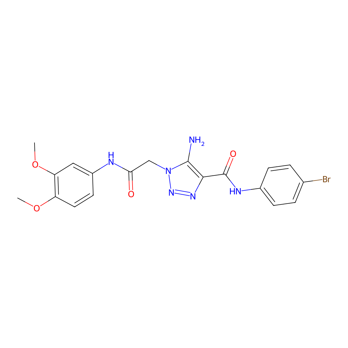 5-amino-N-(4-bromophenyl)-1-{[(3,4-dimethoxyphenyl)carbamoyl]methyl}-1H-1,2,3-triazole-4-carboxamide molecular structure, CAS 1261010-19-8