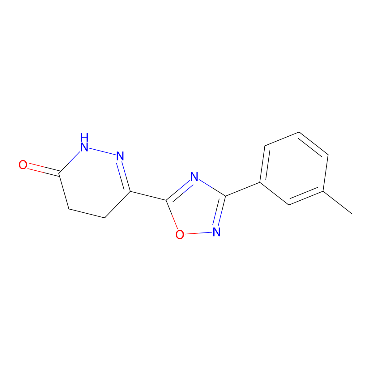 6-[3-(3-methylphenyl)-1,2,4-oxadiazol-5-yl]-4,5-dihydropyridazin-3(2H)-one molecular structure, CAS 1261010-33-6