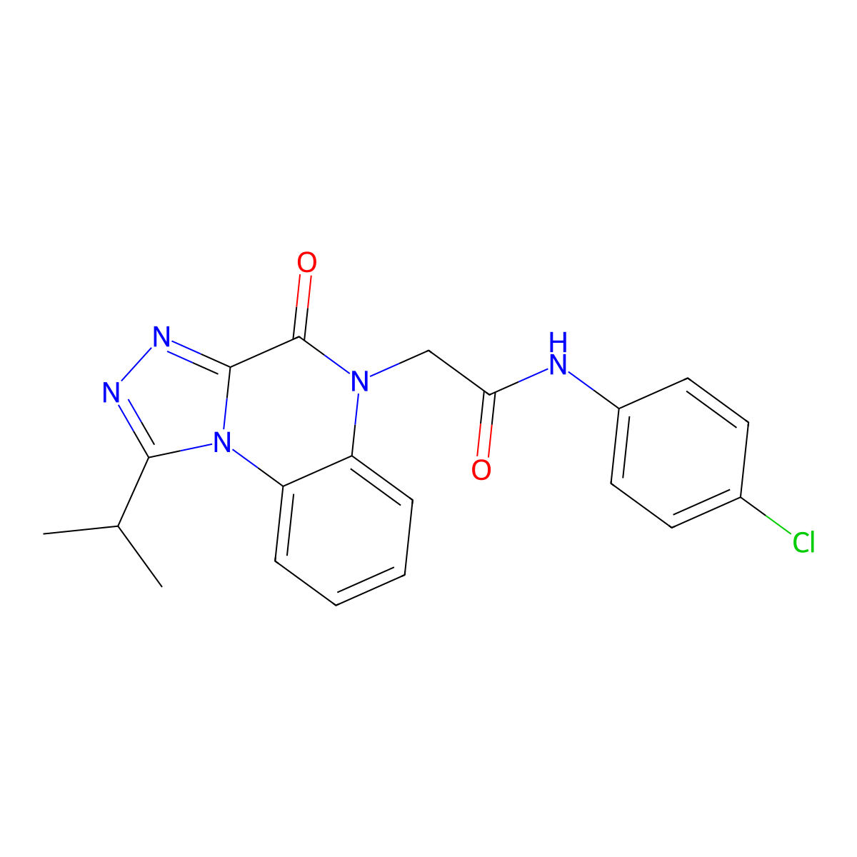 N-(4-chlorophenyl)-2-[4-oxo-1-(propan-2-yl)[1,2,4]triazolo[4,3-a]quinoxalin-5(4H)-yl]acetamide molecular structure, CAS 1261010-47-2