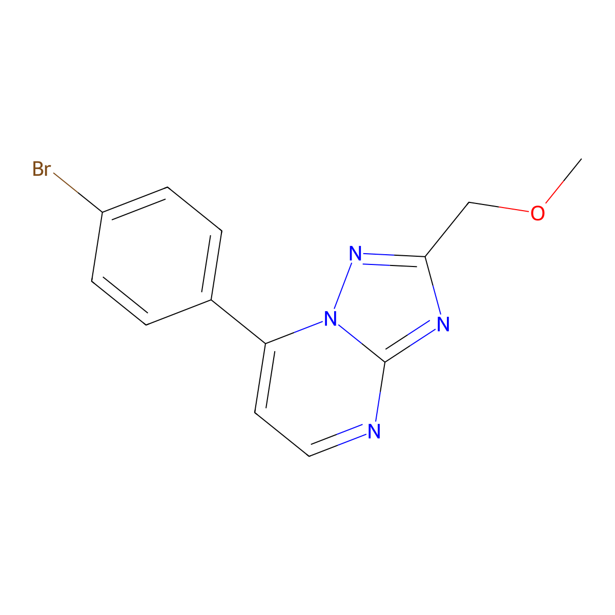 7-(4-Bromophenyl)-2-(methoxymethyl)[1,2,4]triazolo[1,5-a]pyrimidine molecular structure, CAS 1261011-11-3
