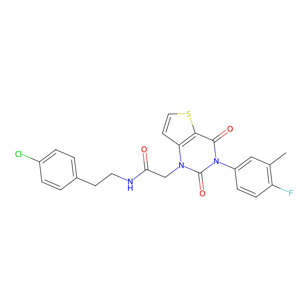 N-[2-(4-chlorophenyl)ethyl]-2-[3-(4-fluoro-3-methylphenyl)-2,4-dioxo-3,4-dihydrothieno[3,2-d]pyrimidin-1(2H)-yl]acetamide molecular structure, CAS 1261012-38-7