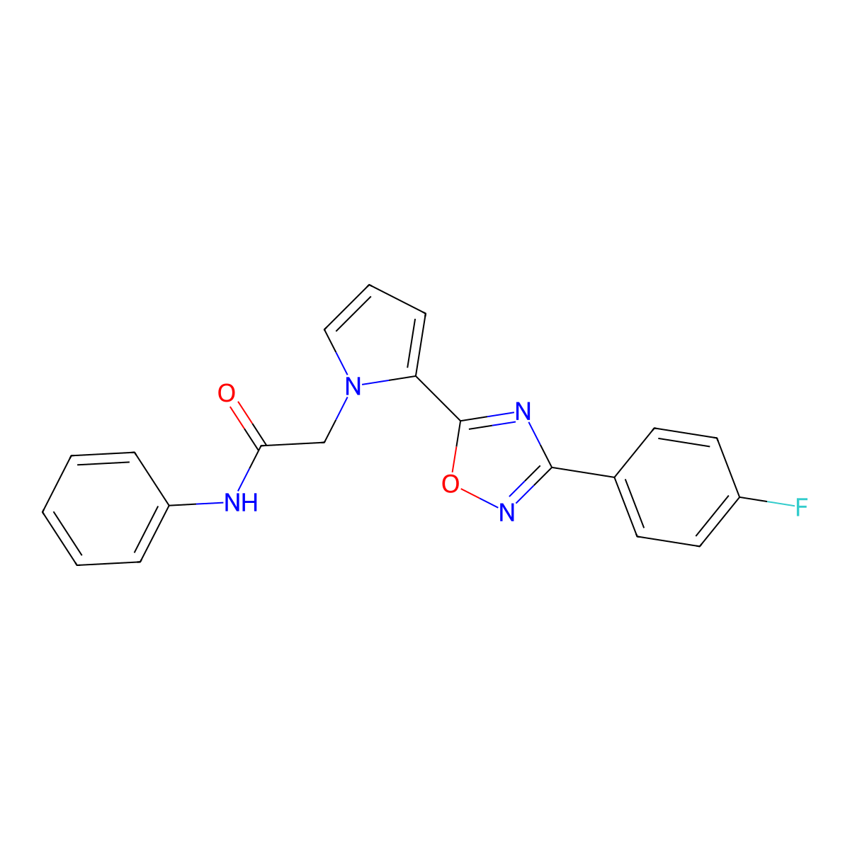 2-{2-[3-(4-fluorophenyl)-1,2,4-oxadiazol-5-yl]-1H-pyrrol-1-yl}-N-phenylacetamide molecular structure, CAS 1261012-42-3