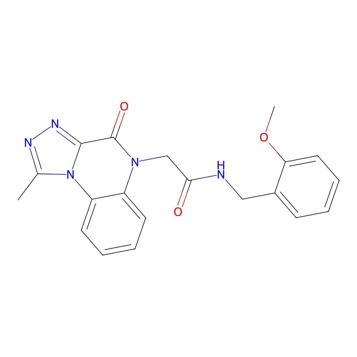 N-(2-methoxybenzyl)-2-(1-methyl-4-oxo[1,2,4]triazolo[4,3-a]quinoxalin-5(4H)-yl)acetamide molecular structure, CAS 1261015-09-1