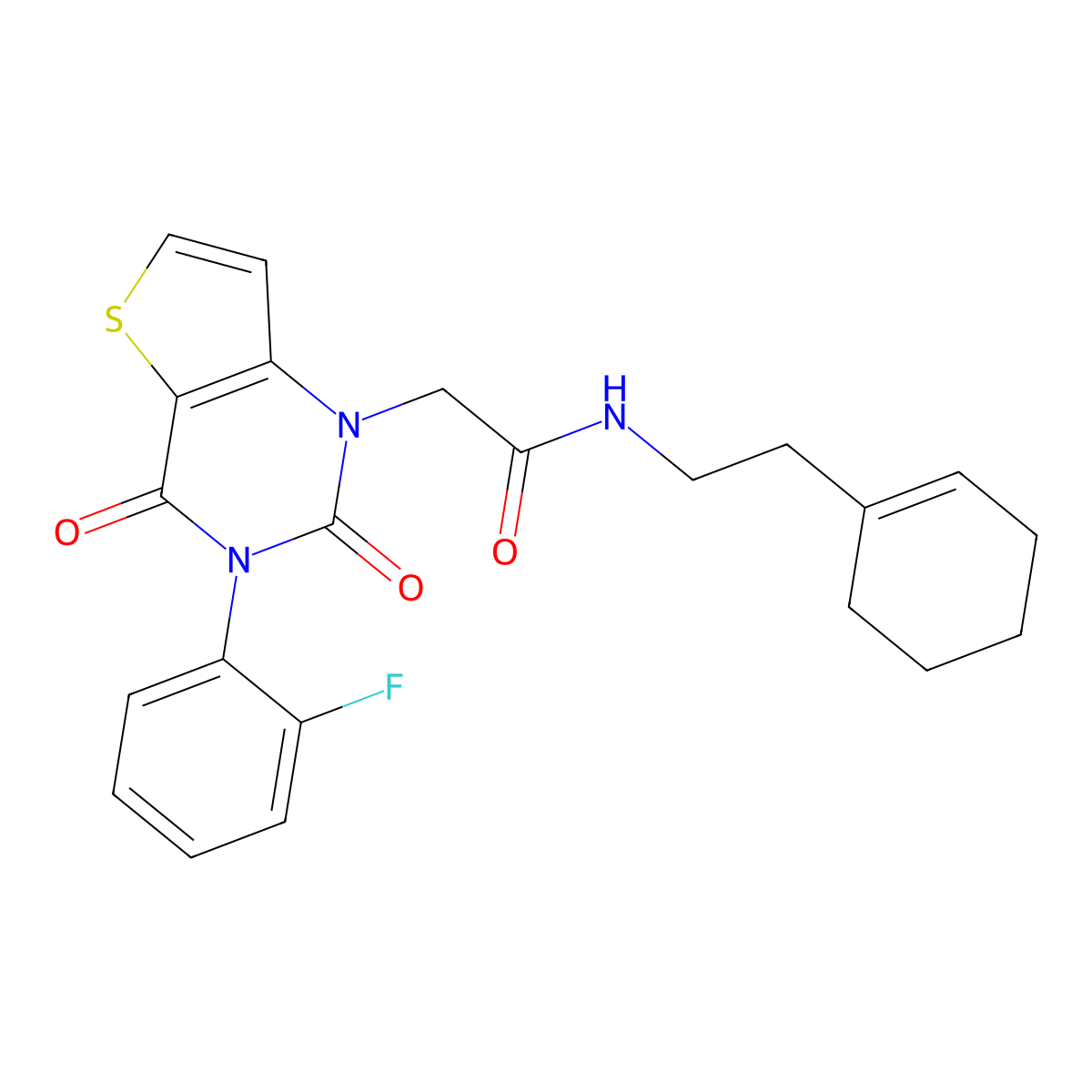 N-[2-(cyclohex-1-en-1-yl)ethyl]-2-[3-(2-fluorophenyl)-2,4-dioxo-1H,2H,3H,4H-thieno[3,2-d]pyrimidin-1-yl]acetamide molecular structure, CAS 1261016-15-2