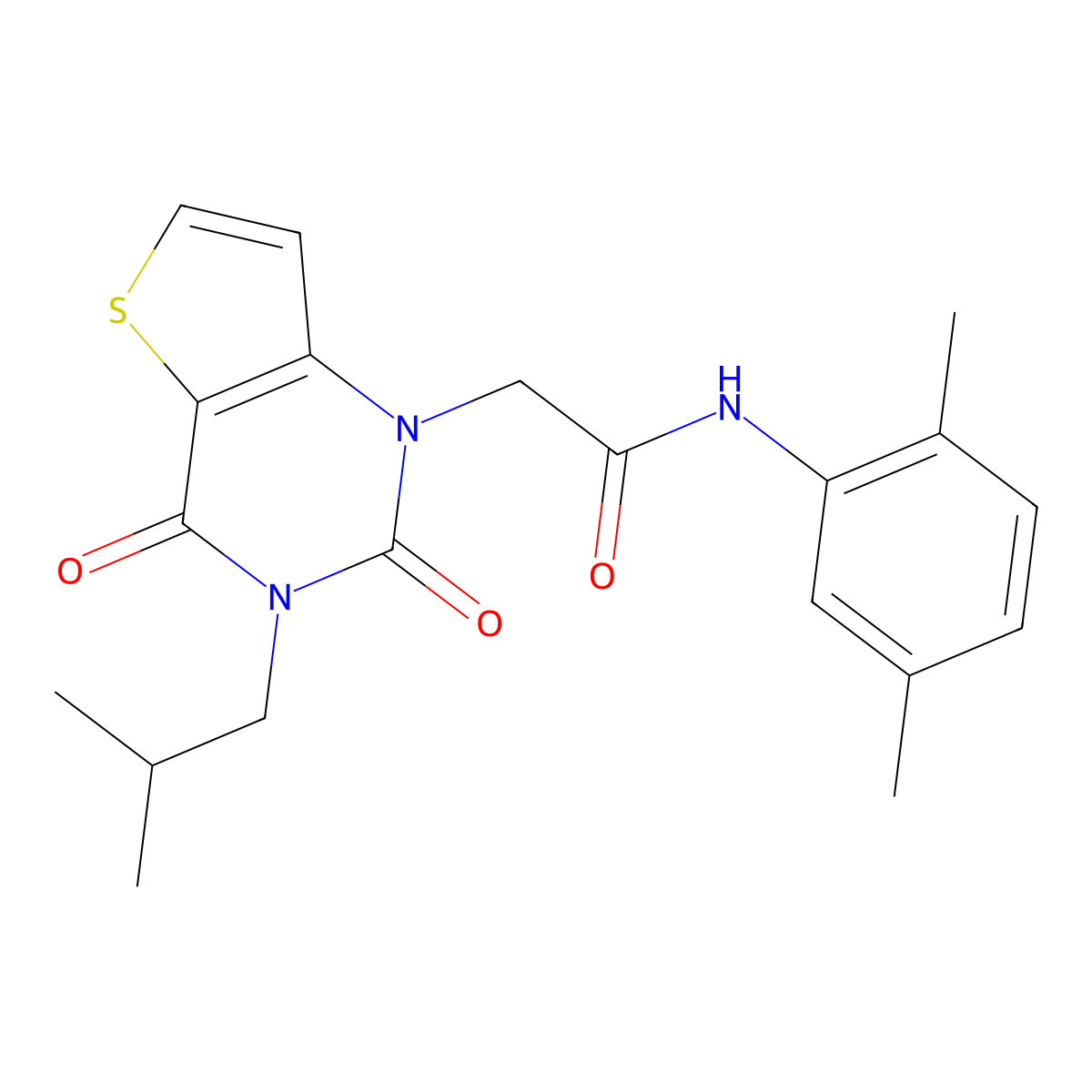 N-(2,5-dimethylphenyl)-2-[3-(2-methylpropyl)-2,4-dioxo-3,4-dihydrothieno[3,2-d]pyrimidin-1(2H)-yl]acetamide molecular structure, CAS 1261016-96-9