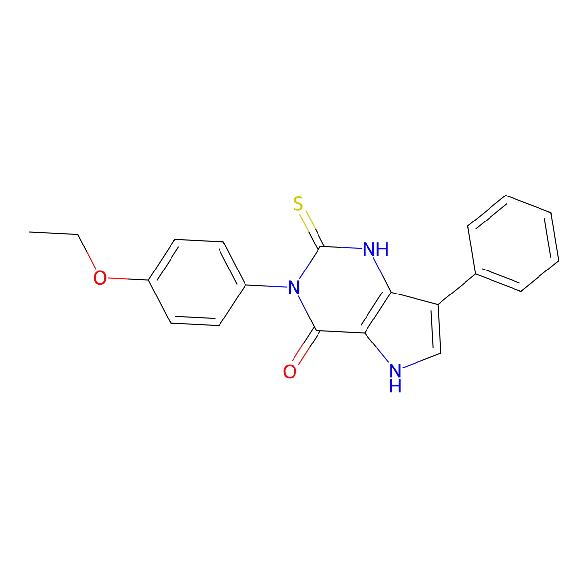 3-(4-ethoxyphenyl)-7-phenyl-2-thioxo-1,2,3,5-tetrahydro-4H-pyrrolo[3,2-d]pyrimidin-4-one molecular structure, CAS 1261017-66-6