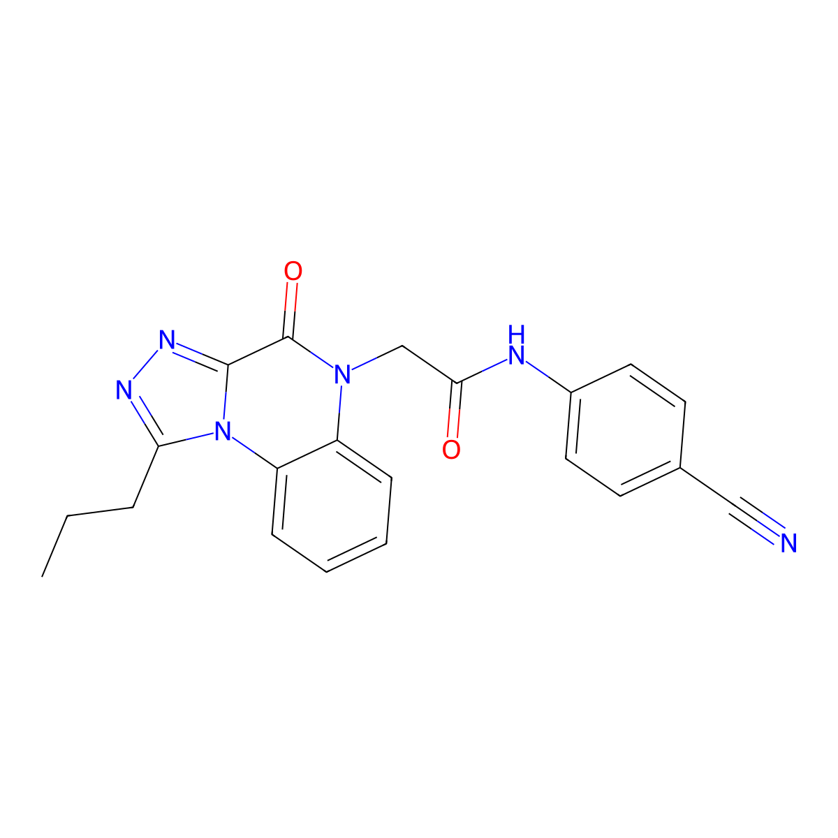 N-(4-cyanophenyl)-2-(4-oxo-1-propyl[1,2,4]triazolo[4,3-a]quinoxalin-5(4H)-yl)acetamide molecular structure, CAS 1261018-00-1